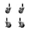 Service Caster 3'' SS Thermoplastic Rubber Wheel Swivel 1-1/8'' Expanding Stem Caster Set 2 Brakes, 4PK SCC-SSEX20S314-TPRB-2-TLB-2-118 - alternate 1